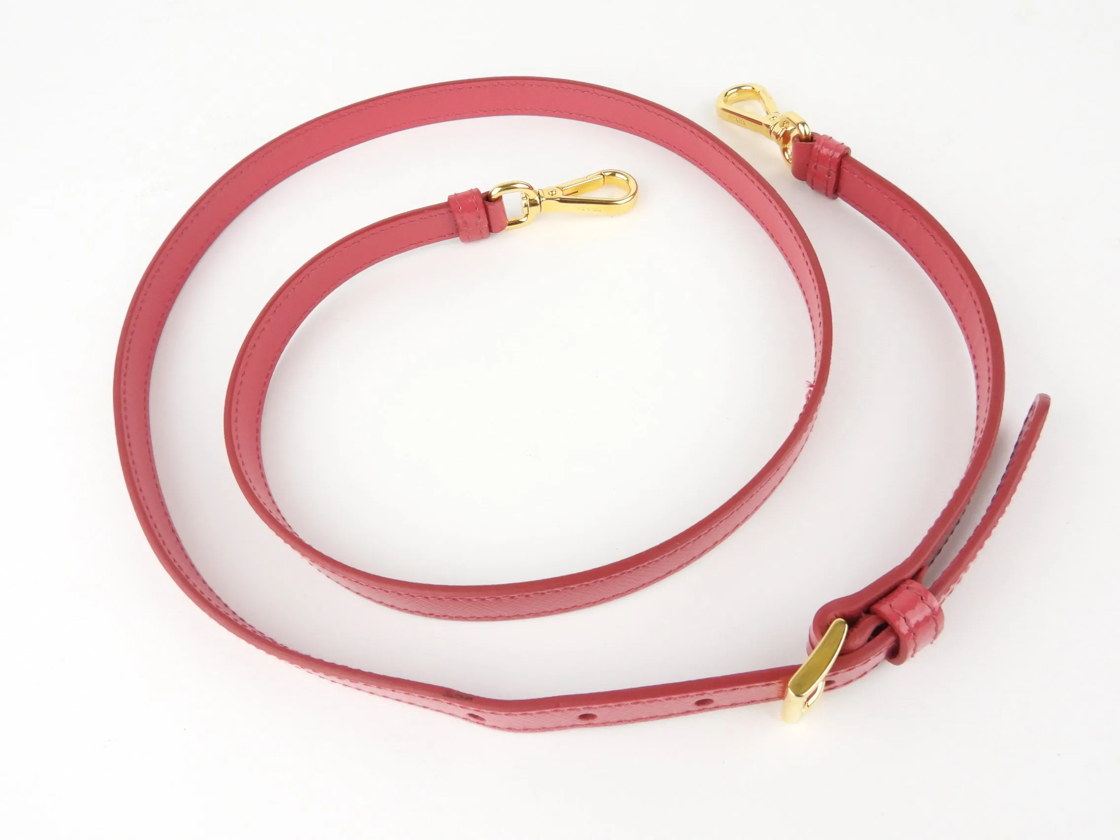 Prada Pink Glossy Electric Saffiano Leather Shoulder Strap