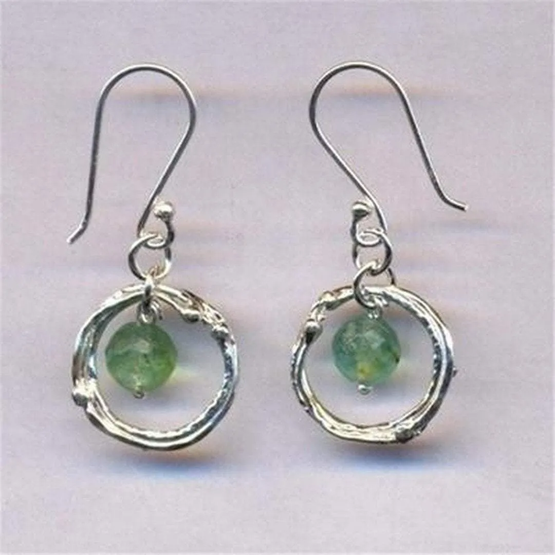 Roman glass earrings Israeli jewelry sterling silver earring