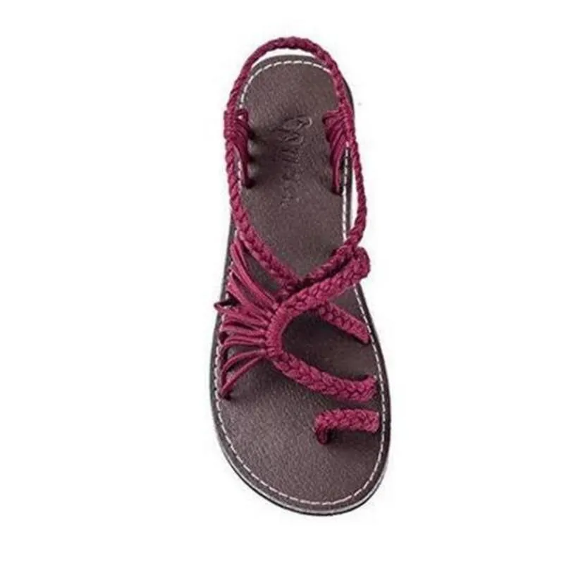 Rope Knot Toe Flat Sandals