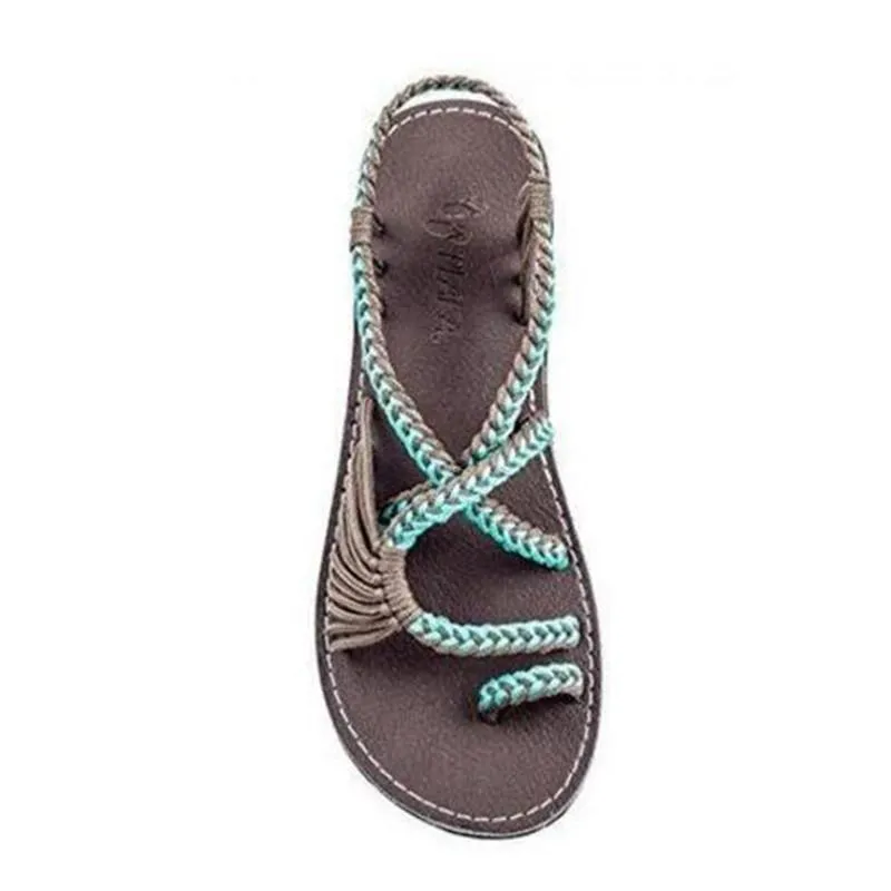 Rope Knot Toe Flat Sandals