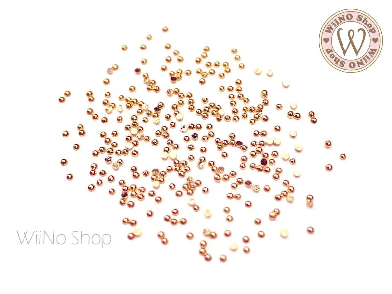 Rose Gold Half Round Flat Back Metal Studs (1/1.5/2/2.5mm)