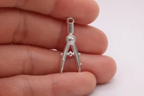 School Compass Charm, 925 Sterling Silver, 618