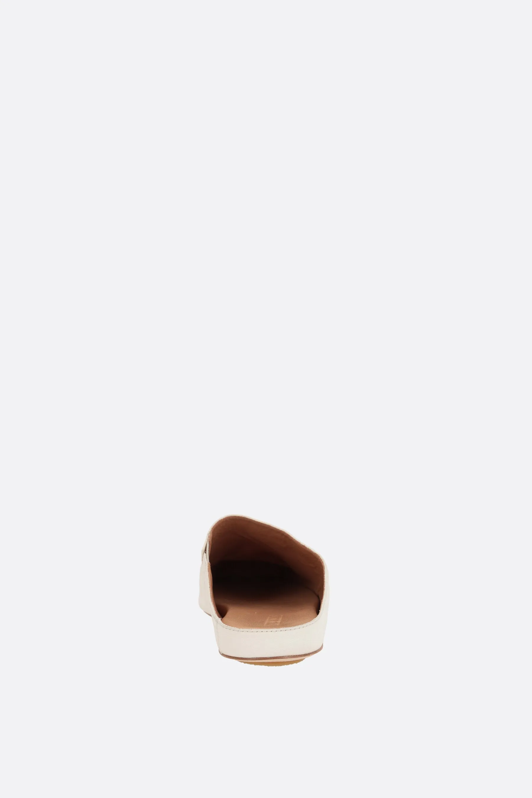 smooth leather flat mules