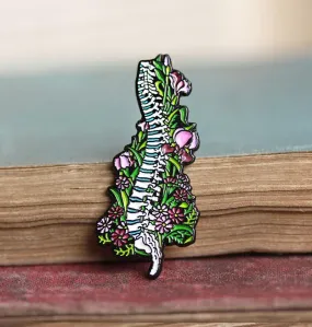 Spine With Flowers Pin