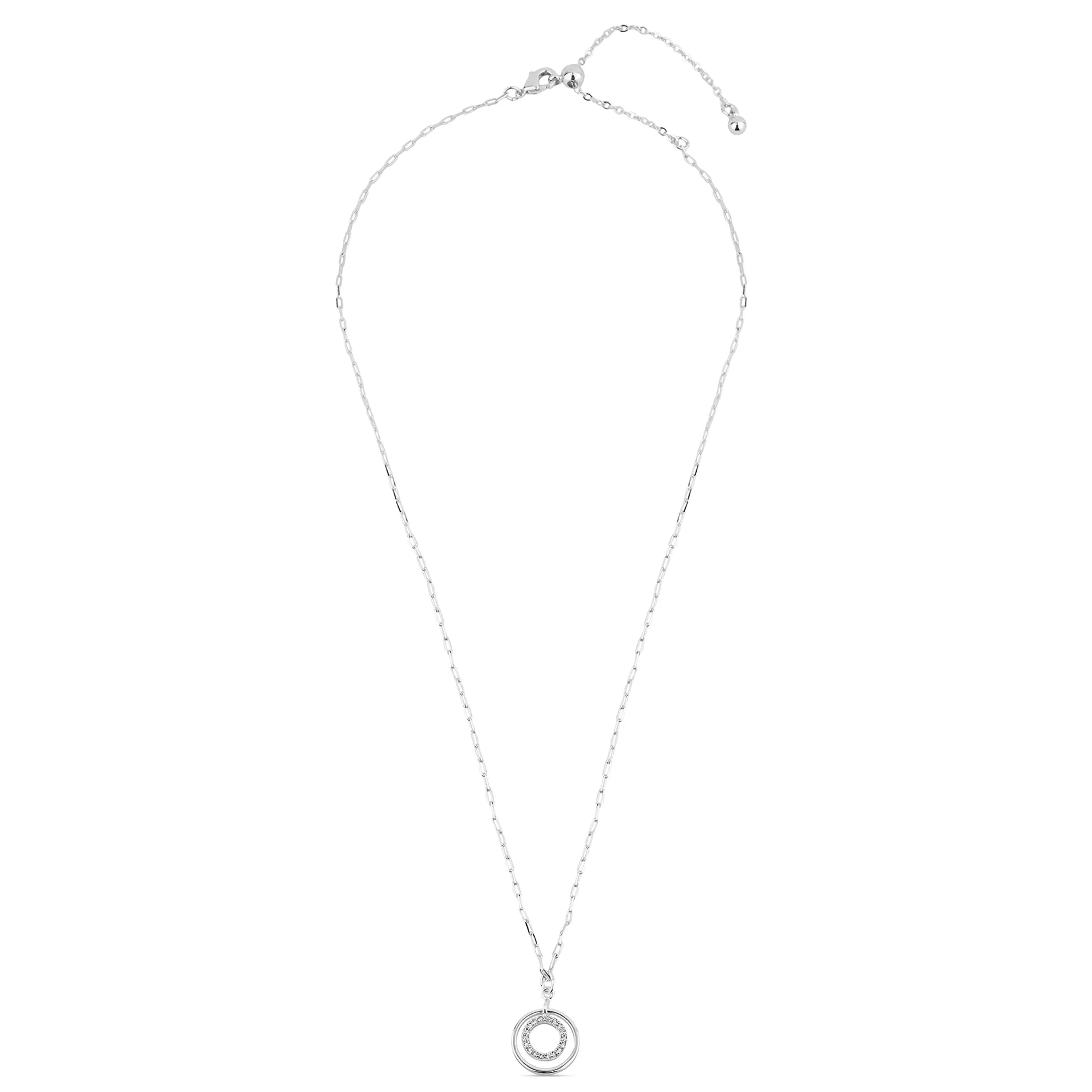 Sterling Silver-Plated Circle Pendant Necklace