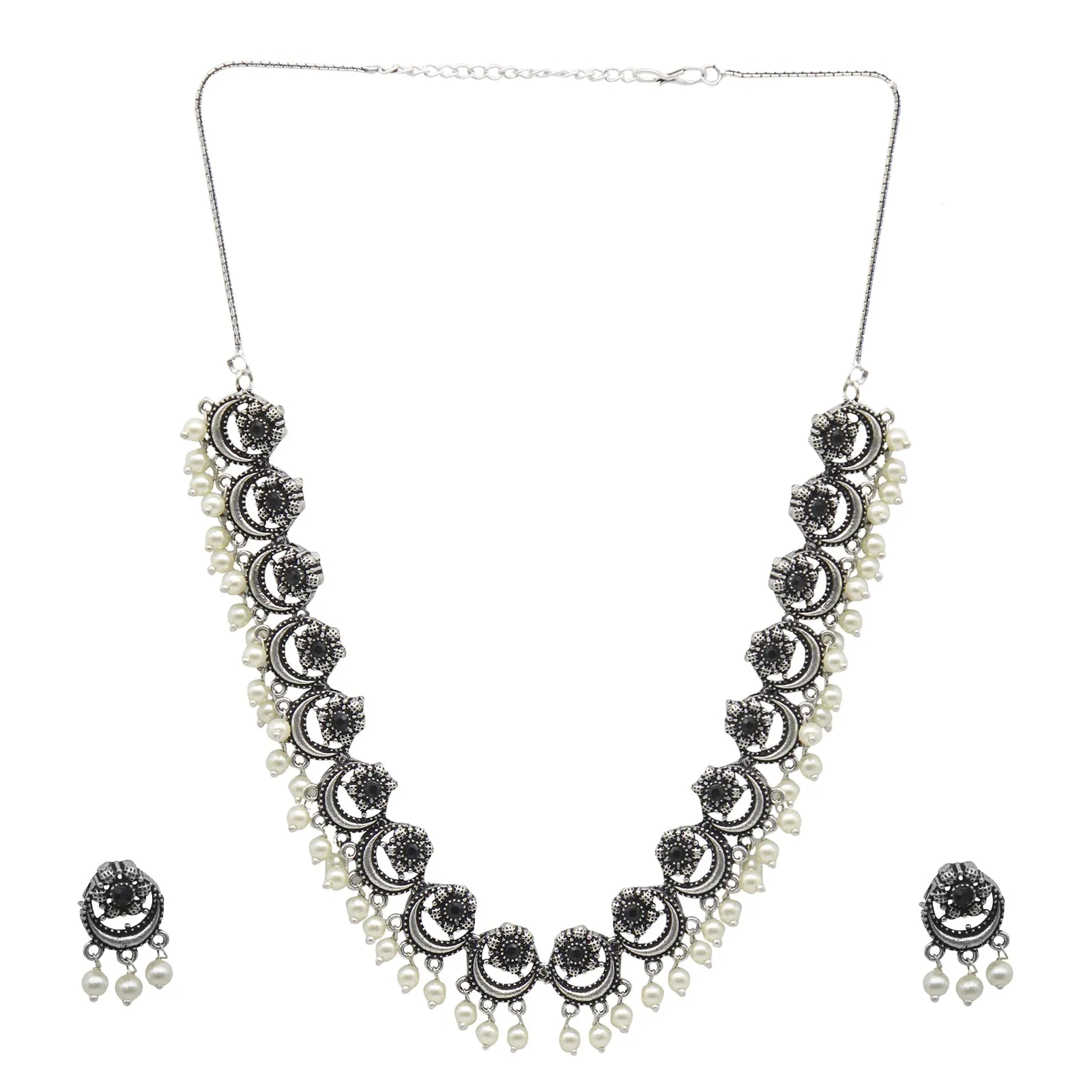 Teejh Ashvi Metallic Silver Oxidized Jewelry Gift Set