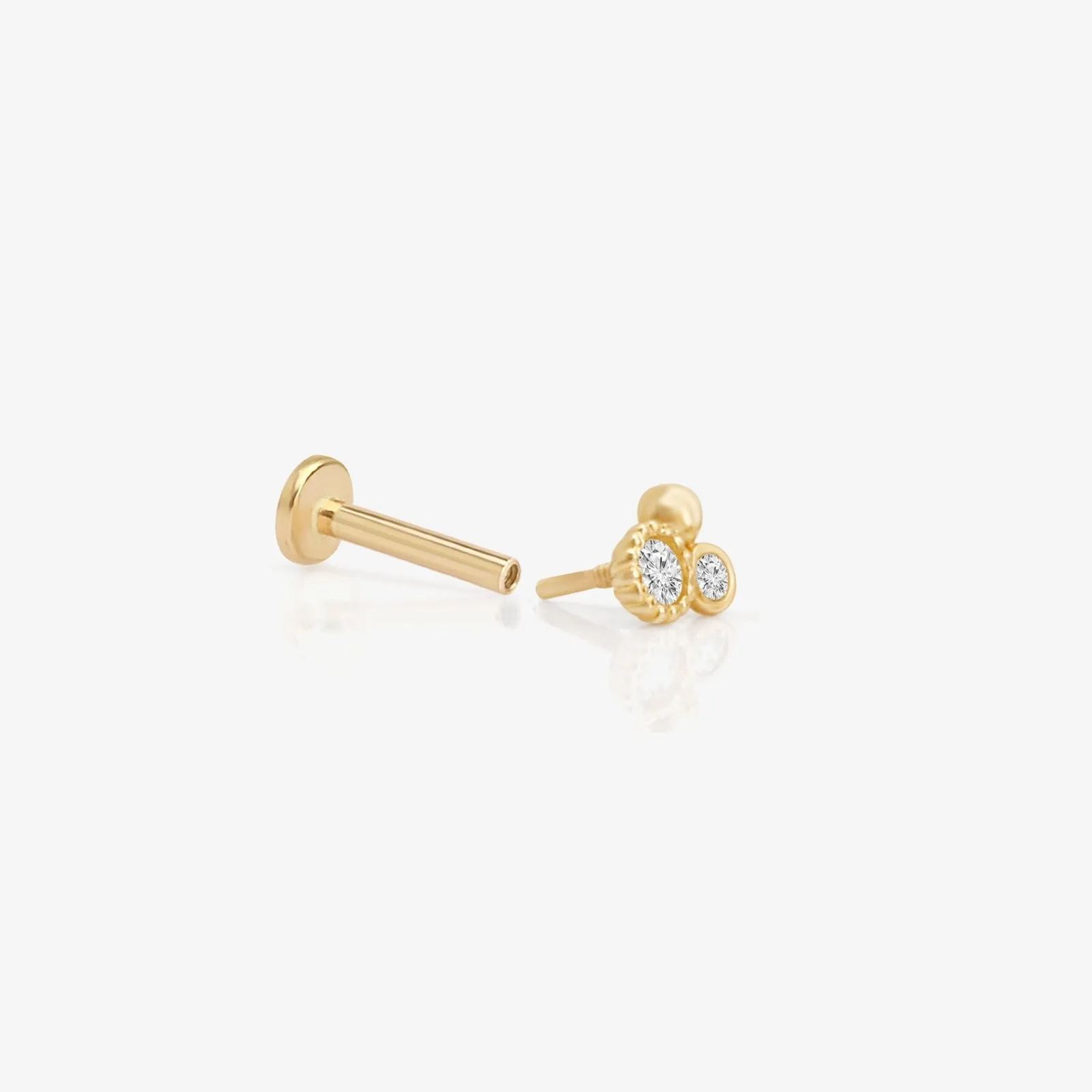 Triple Diamond Cluster Flat Back Stud