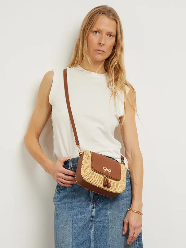 Vere Small Satchel in Raffia with Cedar