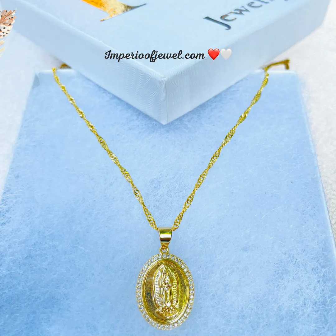 Virgin mary necklace,gold,jewelry,necklaces#0062GPN-62 .