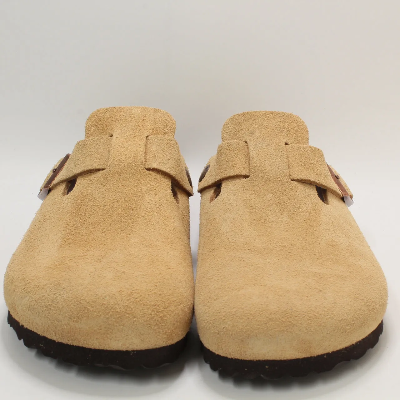 Womens Birkenstock Boston Clogs Latte Cream Suede