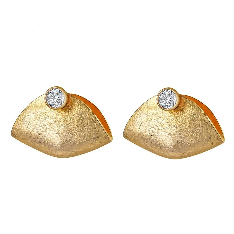 Zirconia Handbag - Stud Earrings